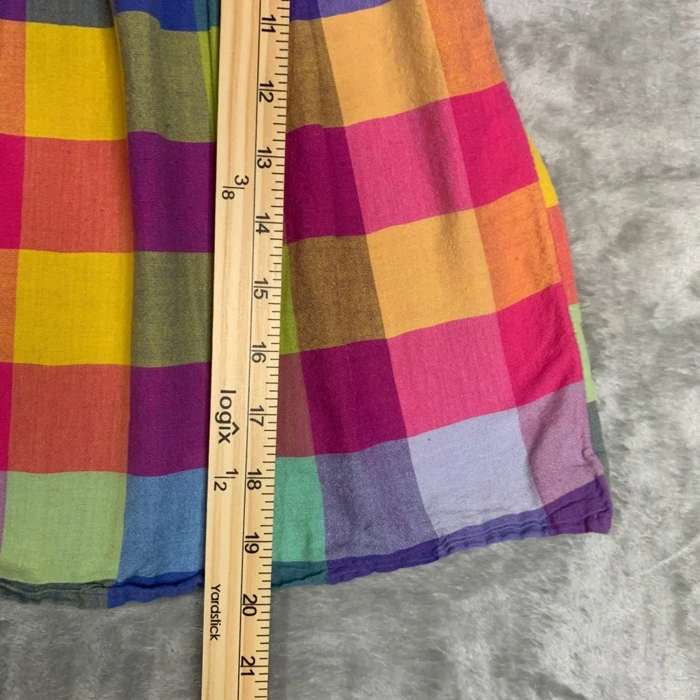 Old Navy 4T Toddler Girls Rainbow Plaid Madras Summer Dress 100% Cotton Pink